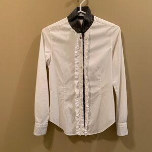 VINTAGE - RARE FIND: WHITE PETRUCCIOLI COTTON BUTTON UP SHIRT - SIZE SMALL